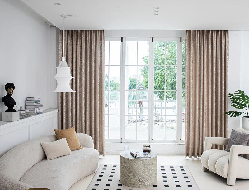 Tissu de rideau jacquard brossé