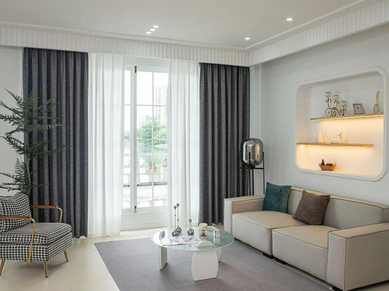 Tissu de rideau jacquard brossé cationique