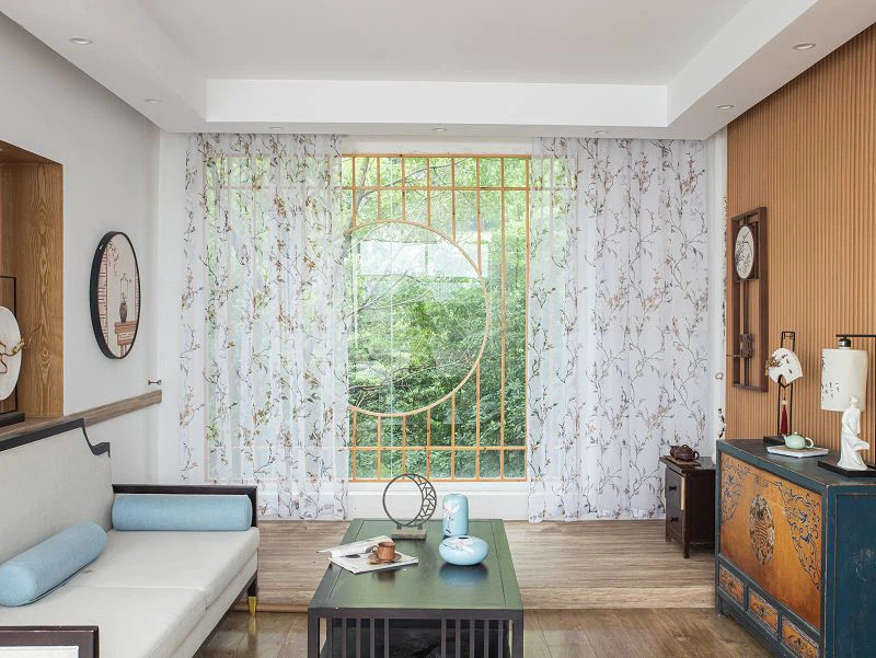 Paravent Doli FabricWindow avec imprimé fleur de prunier