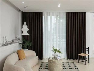 Tissu pour rideaux en lin millet uni